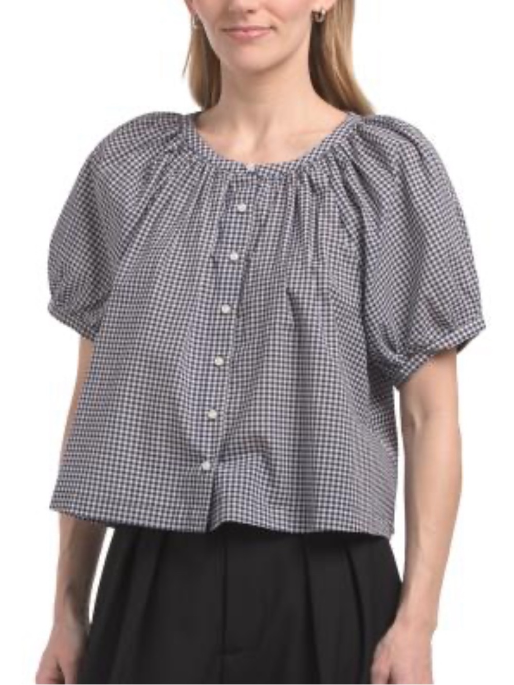 Industry NWOT 💙 Beacon Blue Gingham Top